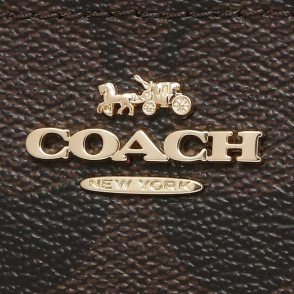 NEW Coach Signature Gold Chain Shoulder Bag Tote - Picture 6 of 8